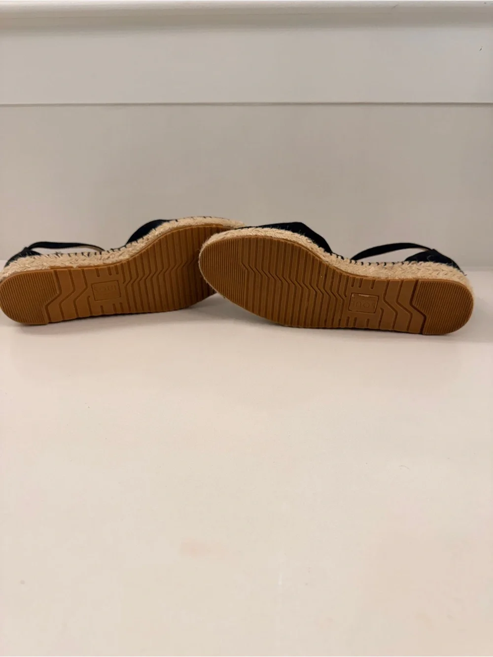 SOUL Naturalizer Wren Black Canvas Espadrille Ankle Strap Flats Size 8